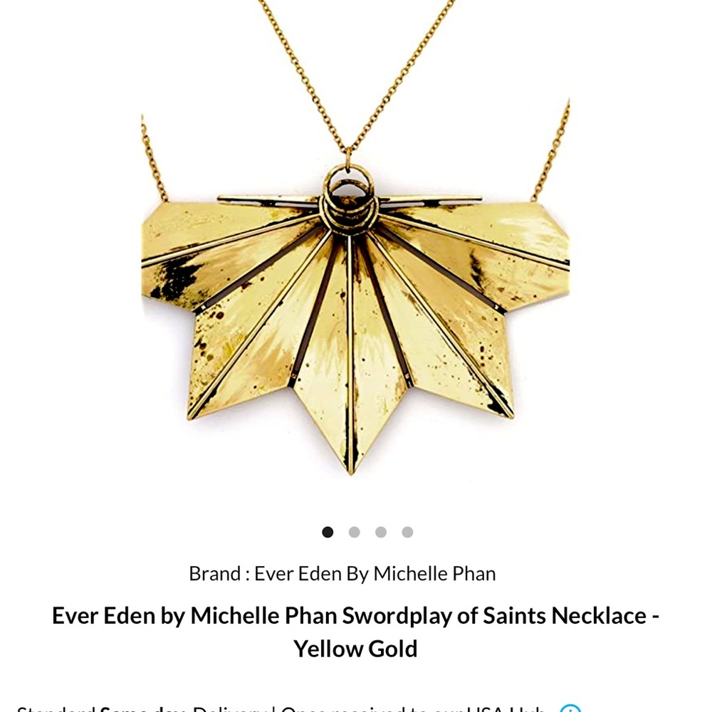 Ever Eden by Michelle Phan Swordplay of Saints Necklace in Yellow Gold